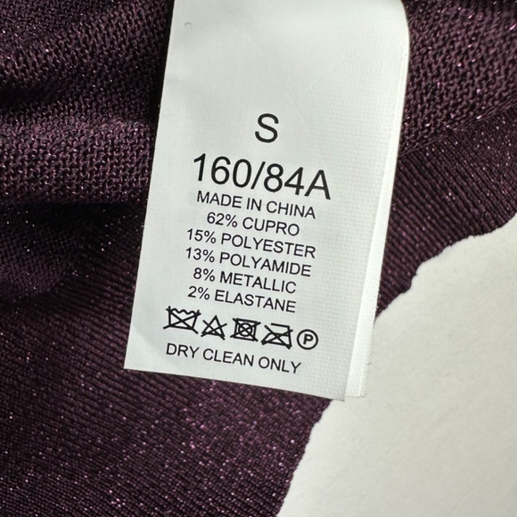 Kate Spade Metallic Ribbed Turtleneck Maroon Size Small - Picture 6 of 7